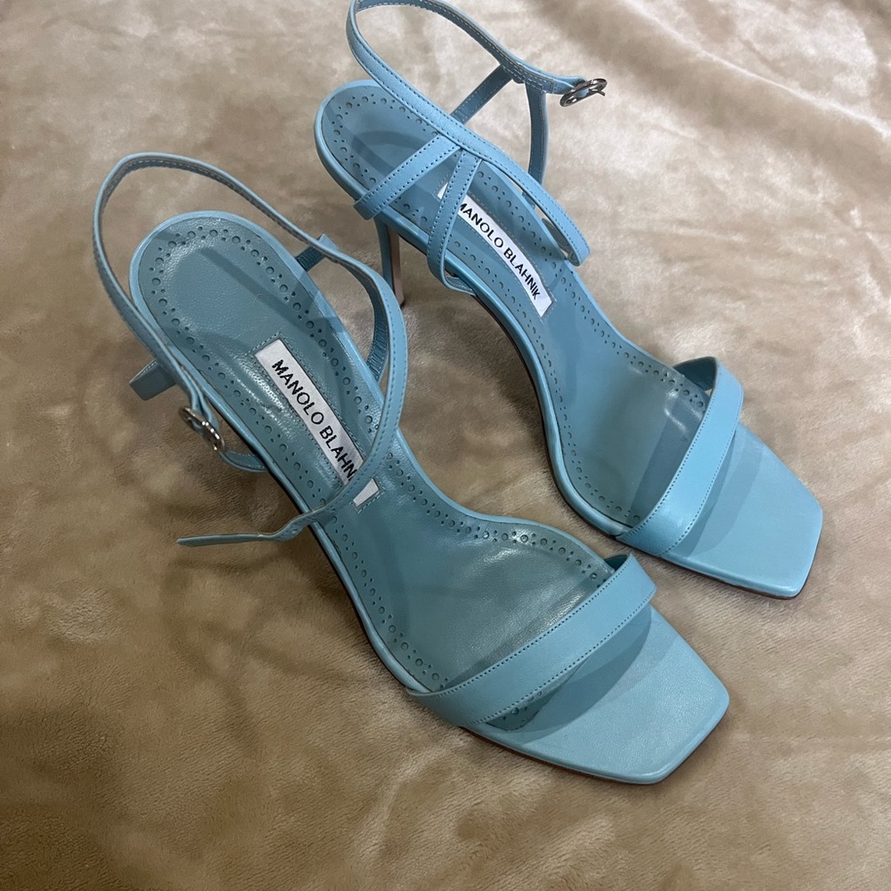 Blue square toe manolo blahnik - Picture 2 of 6